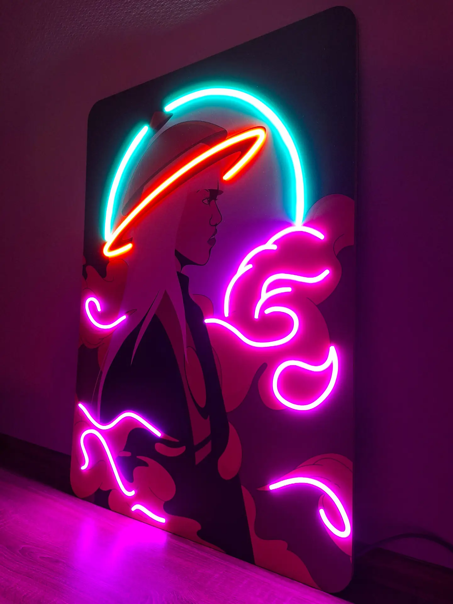 Elevate your space with Lonely Dream, a stunning neon artwork featuring a futuristic warrior and vibrant LED lighting. Perfect for gaming rooms, home decor, and collectors of cyberpunk and fantasy aesthetics