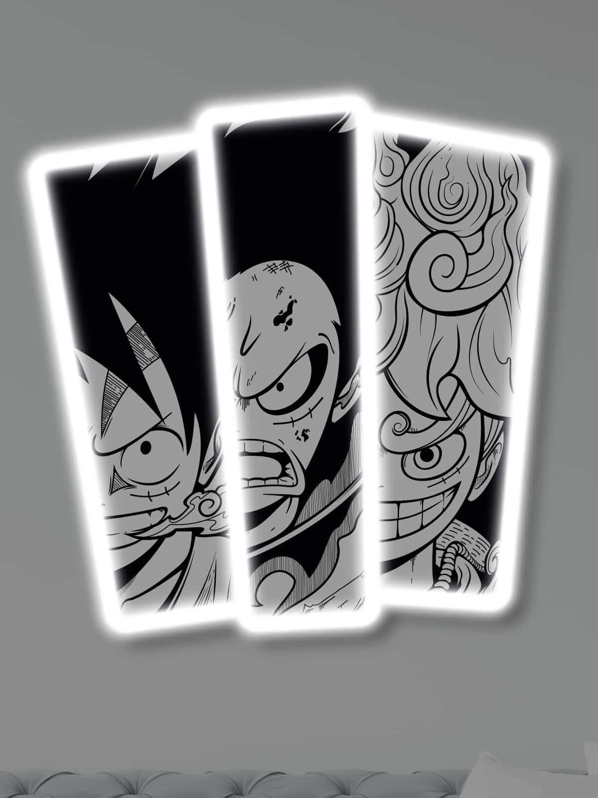 Exclusive Luffy Gears LED Neon Wall Art - Transform your space with this striking One Piece anime wall decor featuring Luffy's iconic transformations. Perfect for anime collectors and fans!