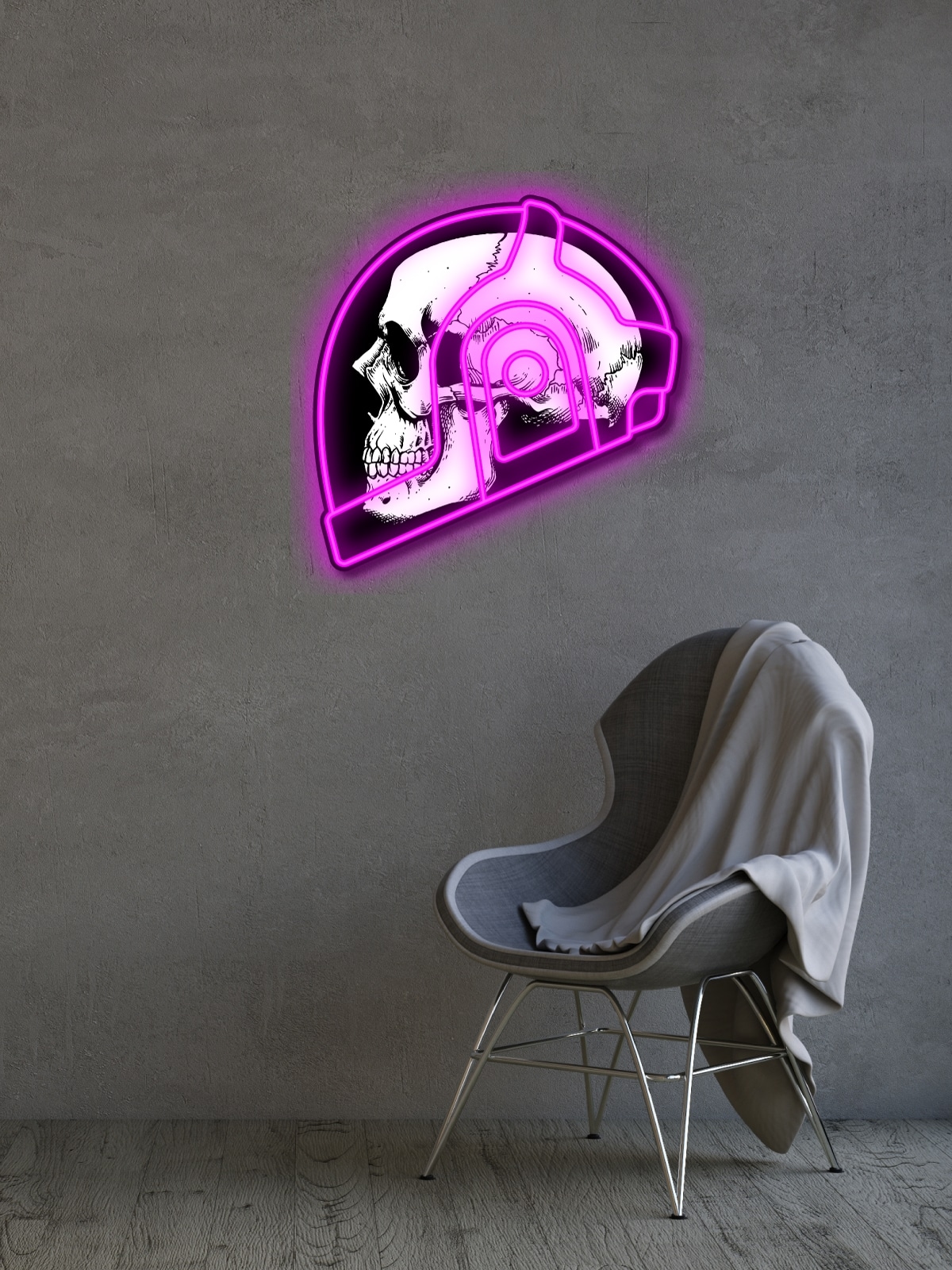Add a bold statement to your space with “Pink Reaper” – a neon skull artwork blending dark aesthetics and futuristic neon glow. Perfect for fans of edgy wall decor, cyberpunk art, and neon LED designs.
