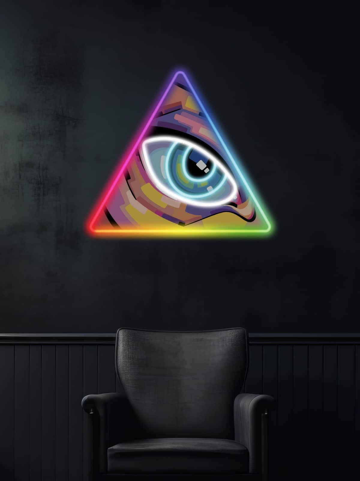 Illuminate your space with Neon Eye, a vibrant neon artwork blending modern aesthetics and mystical vibes. Perfect for wall decor, LED art lovers, and those who appreciate unique neon designs.