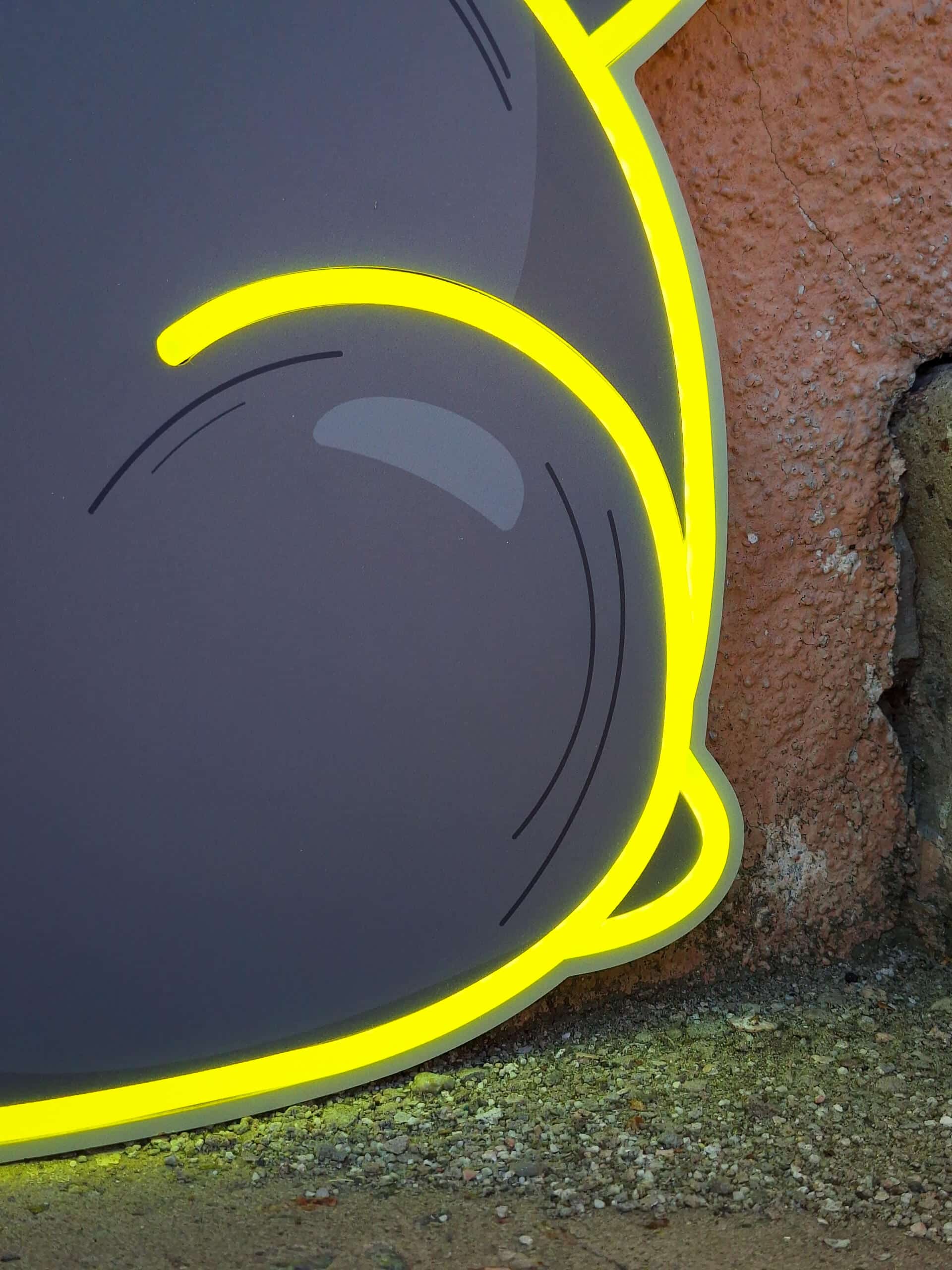 Stylish "The Zen Master" Neon Art - bright wall decoration featuring a calm cat with yellow glow. Perfect for cat lovers and modern decor enthusiasts. Create a cozy atmosphere in your home!