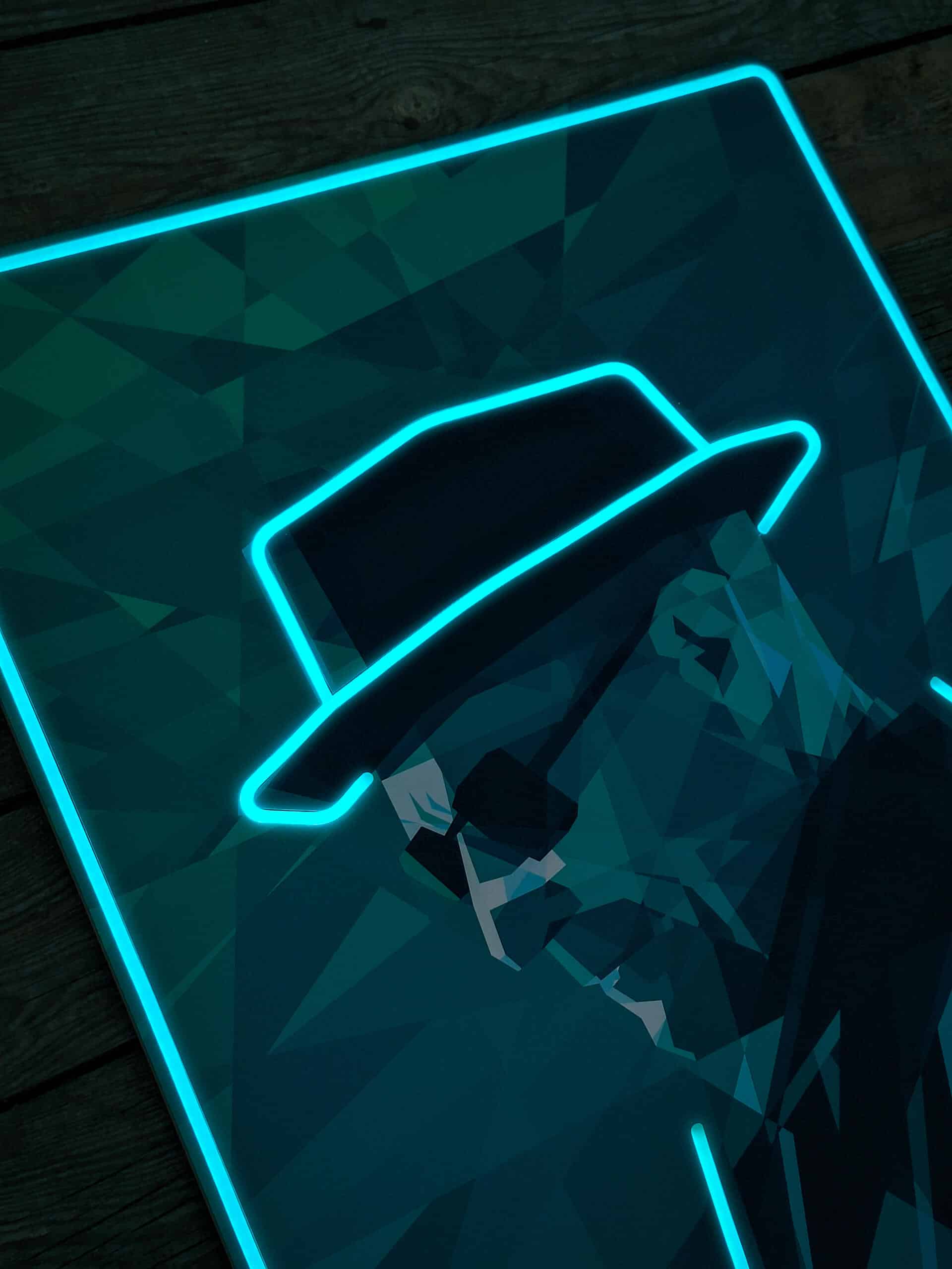 Exclusive Heisenberg LED Wall Art - Transform your space with this striking Breaking Bad-inspired neon wall decor featuring the iconic silhouette. Perfect for TV series fans and modern art collectors!