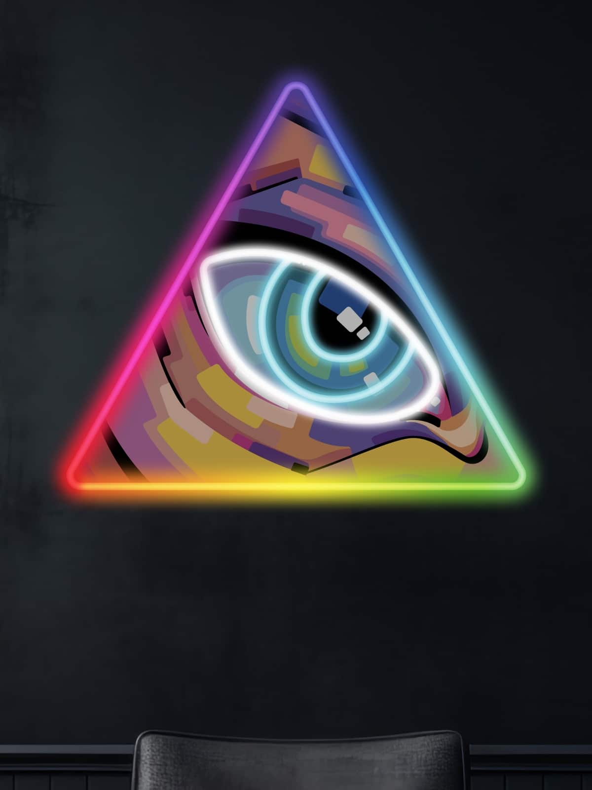 Illuminate your space with Neon Eye, a vibrant neon artwork blending modern aesthetics and mystical vibes. Perfect for wall decor, LED art lovers, and those who appreciate unique neon designs.