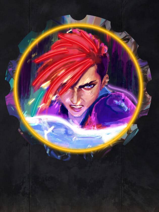 Vi neon art from Arcane. Powerful wall decor for gaming rooms, League of Legends fans, and lovers of bold neon aesthetics. Built for impact and made to inspire.