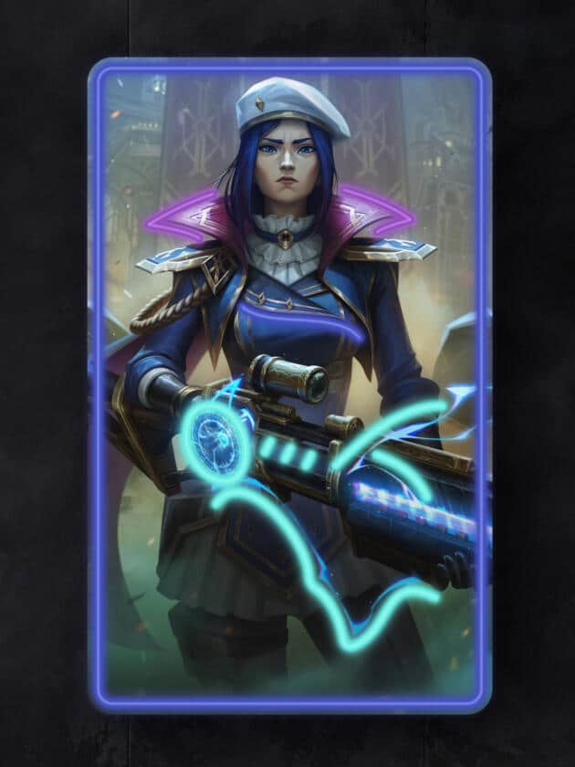 Neon wall art of Caitlyn from Arcane. A perfect choice for League of Legends fans and neon decor lovers. Cyberpunk vibe, premium quality, and sharp design for modern interiors.